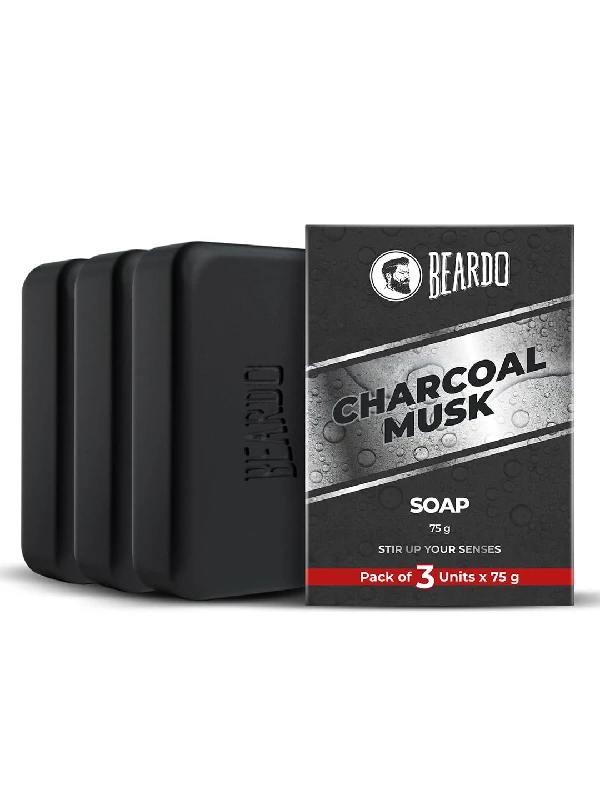 Beardo Activated Charcoal Musk Soap for Men, 75 g-1.webp